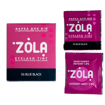 ZOLA Eyelash tint in a sachet with collagen Eyebrow Tint With Collagen 06 Blue Black 5ml.