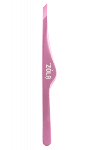 ZOLA Professional beveled tweezers for eyebrows LIGHT PINK