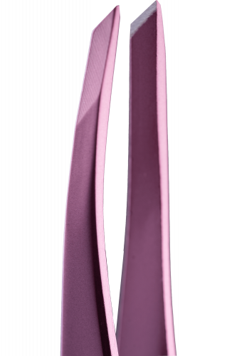 ZOLA Professional beveled tweezers for eyebrows LIGHT PINK